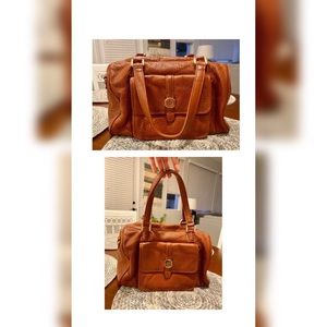 Brown Pebbled Leather Tory Burch